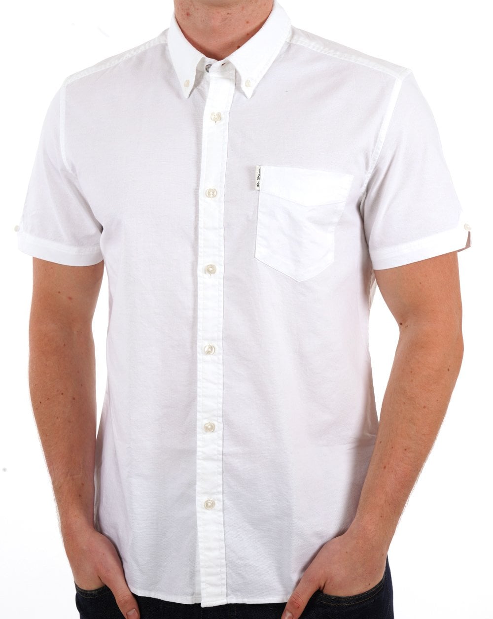 Ben Sherman Short Sleeve Oxford Shirt in White