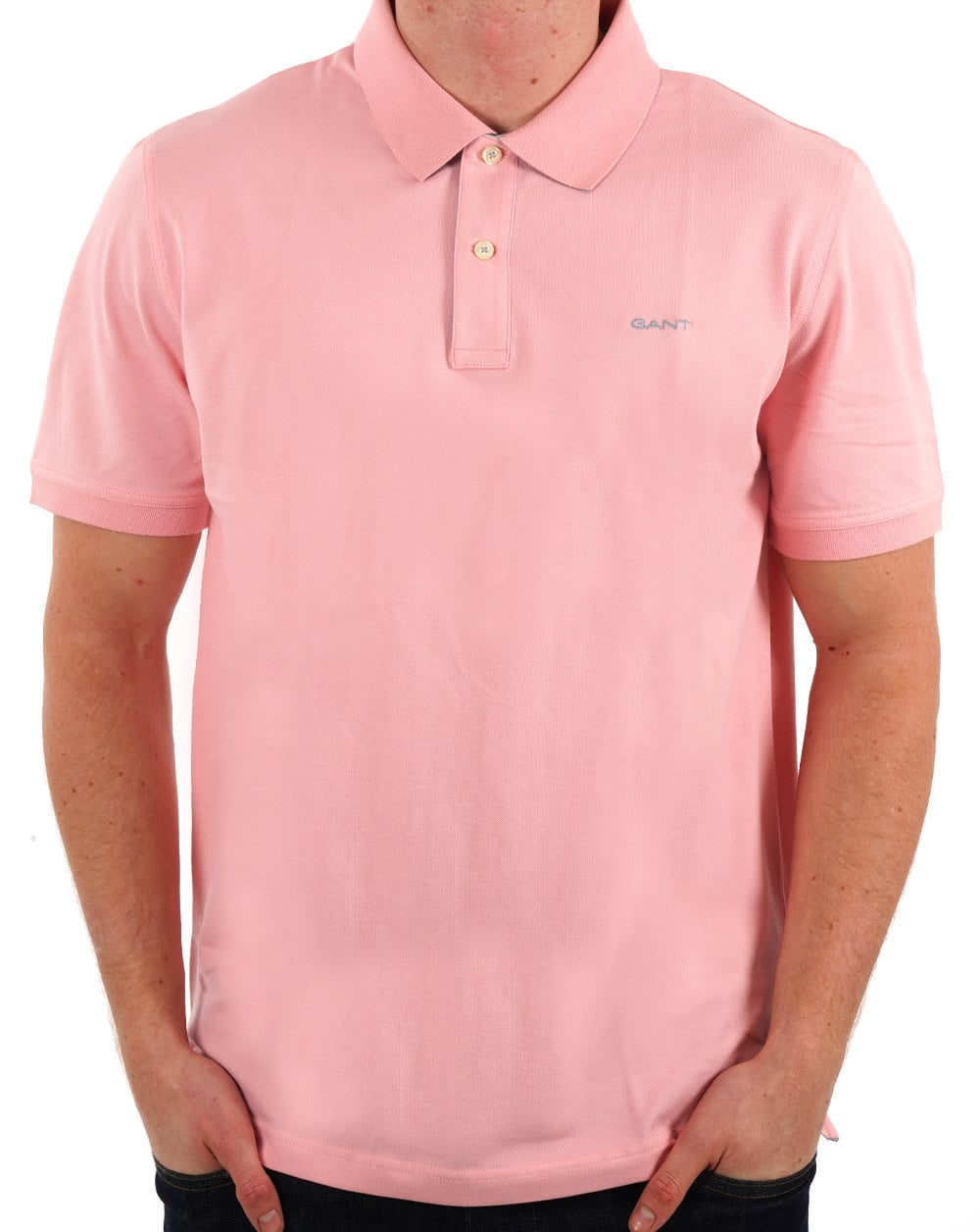Gant Contrast Collar Polo Shirt Soft Pink