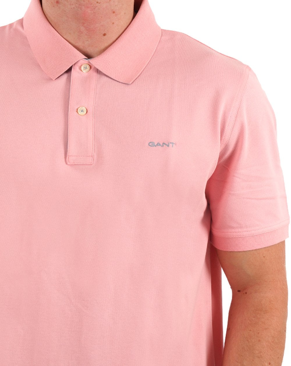Gant Contrast Collar Polo Shirt Soft Pink