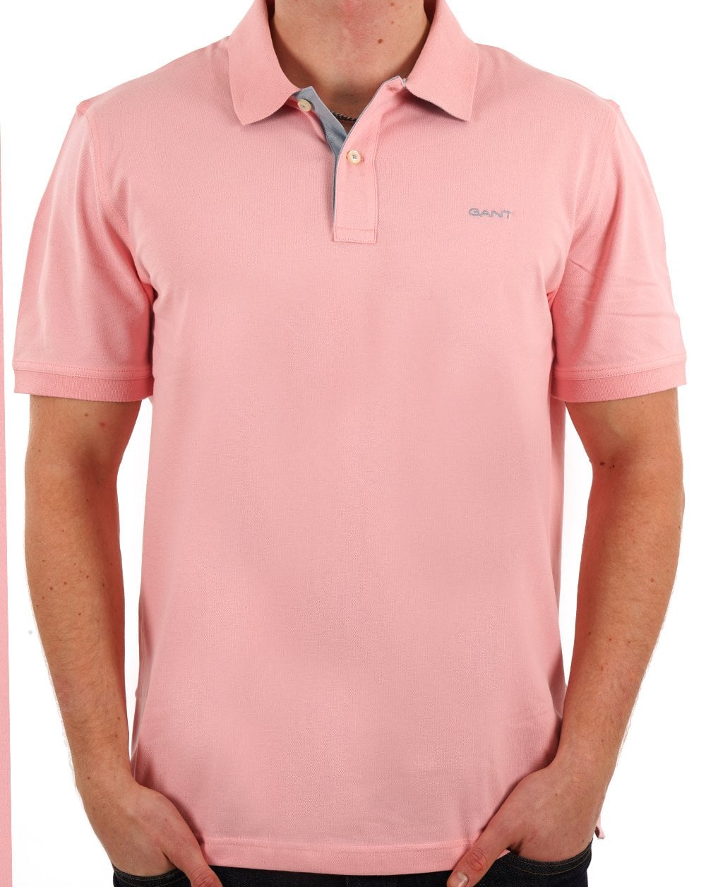 Gant Contrast Collar Polo Shirt Soft Pink