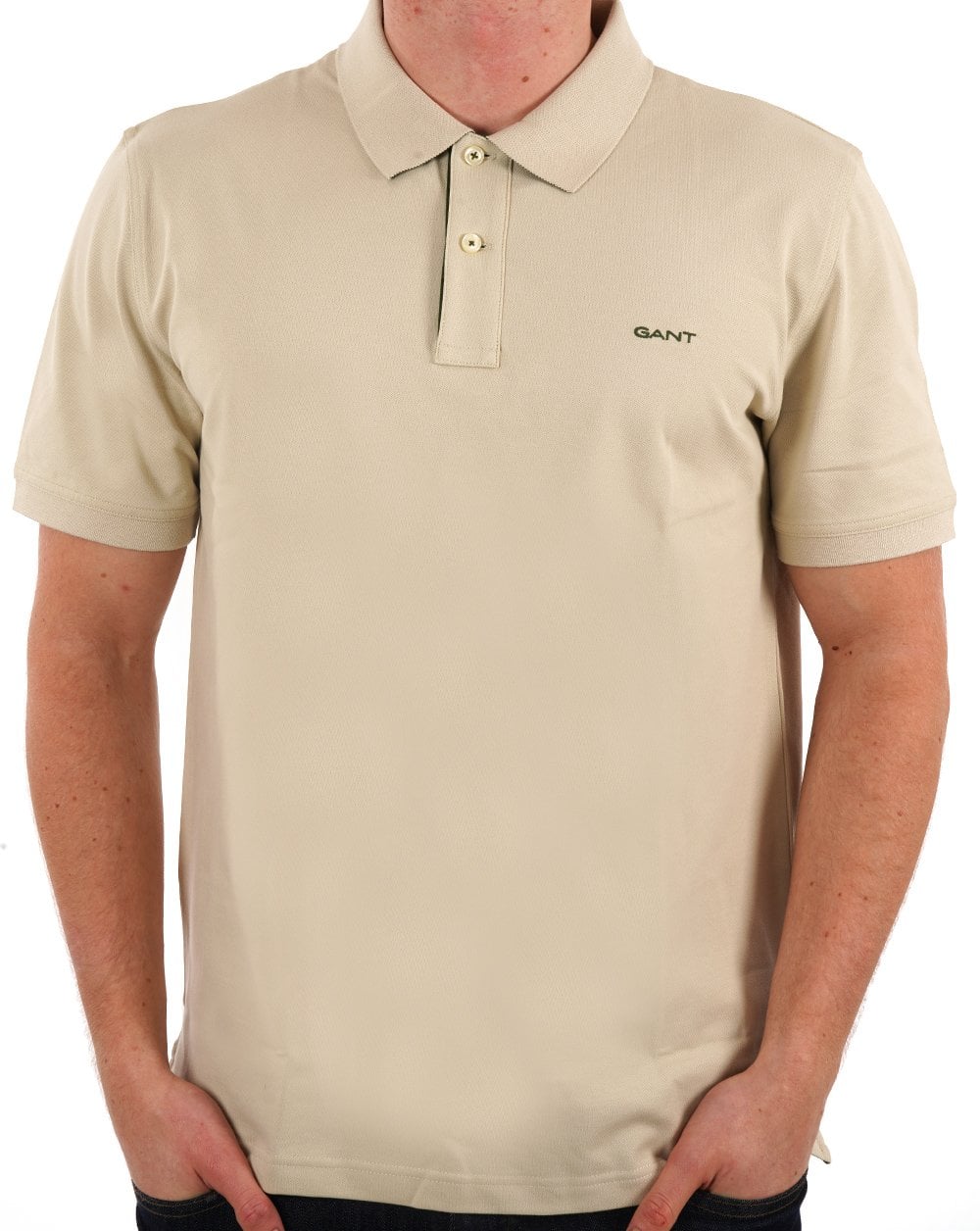 Gant Contrast Collar Polo Shirt Silky Beige