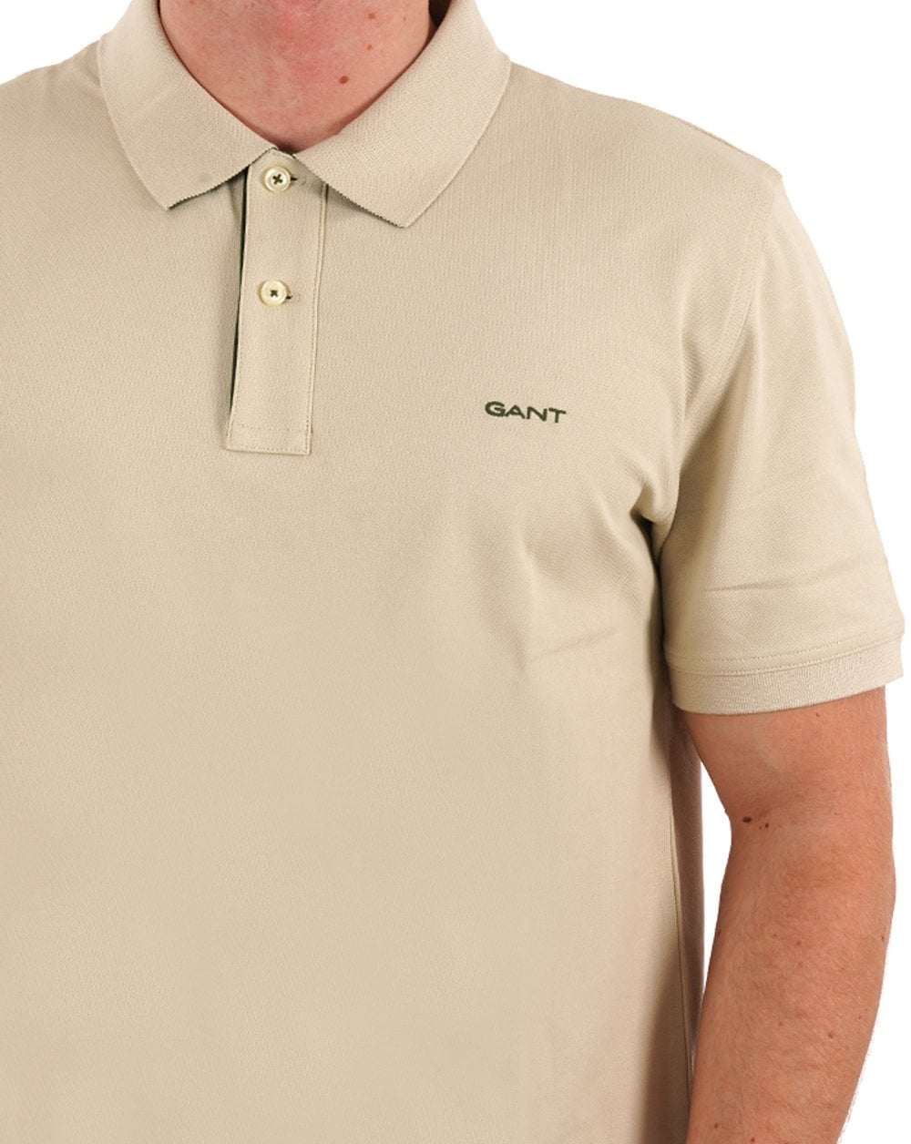 Gant Contrast Collar Polo Shirt Silky Beige