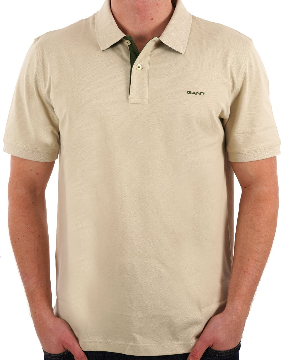 Gant Contrast Collar Polo Shirt Silky Beige