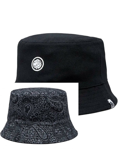 Pretty Green Tonal Paisley Reversible Bucket Hat Black