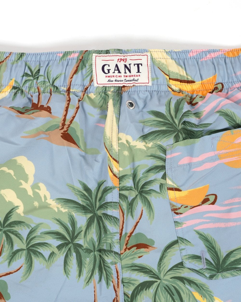 Gant Hawaii Print Swim Shorts Dove Blue