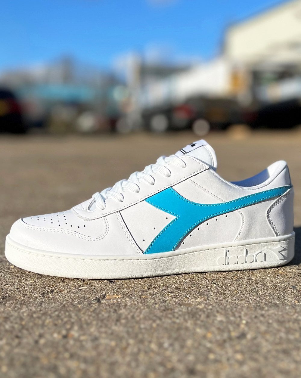 Diadora MB Elite Trainer White 80s Turq Exclusive