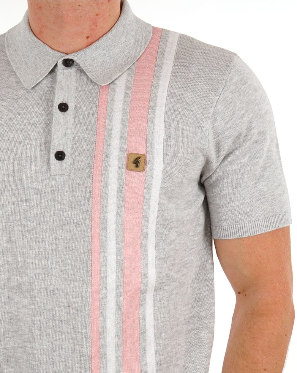 Gabicci Vintage Soda Knit Polo Grey