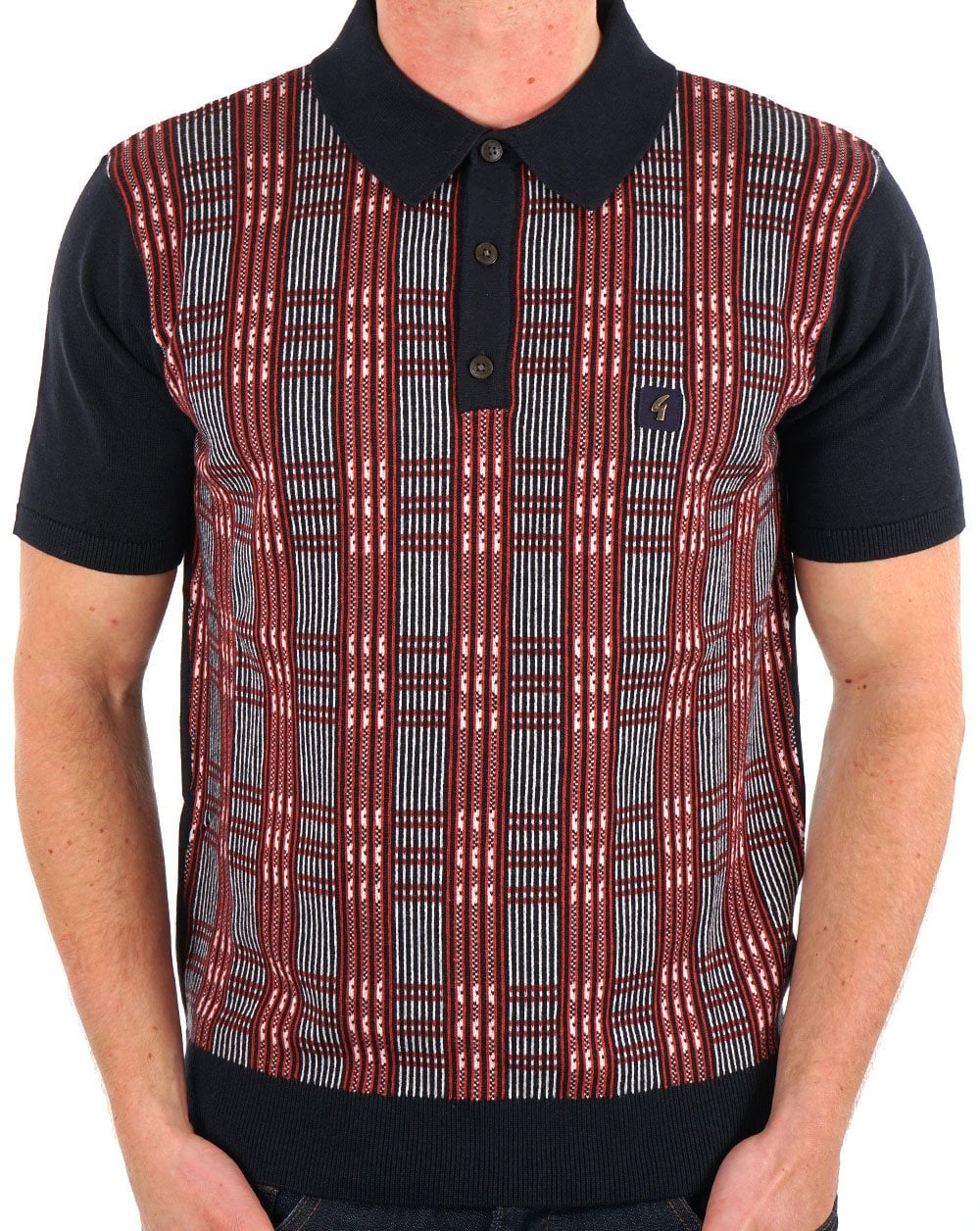 Gabicci Vintage Enrico Knitted Polo Navy