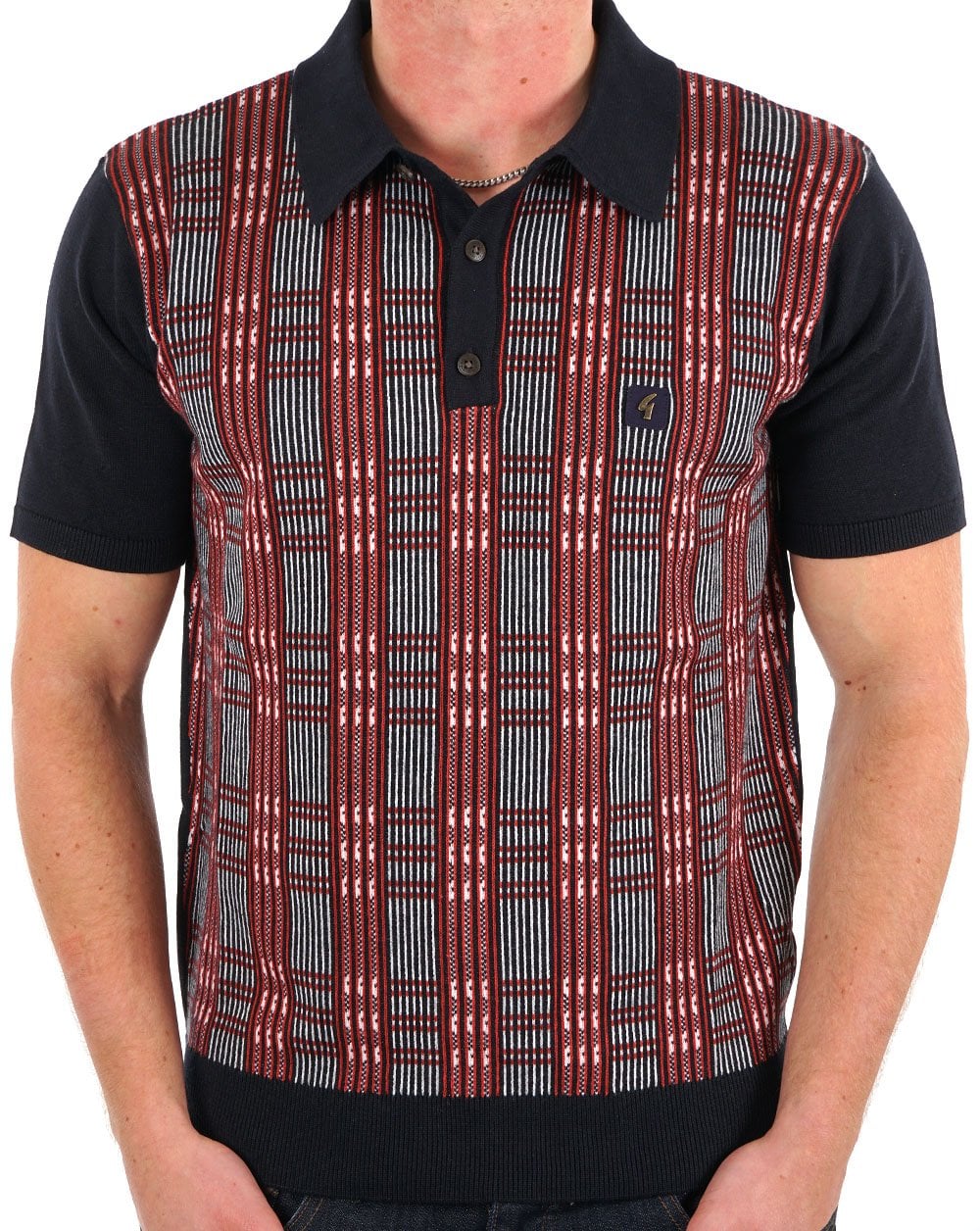 Gabicci Vintage Enrico Knitted Polo Navy