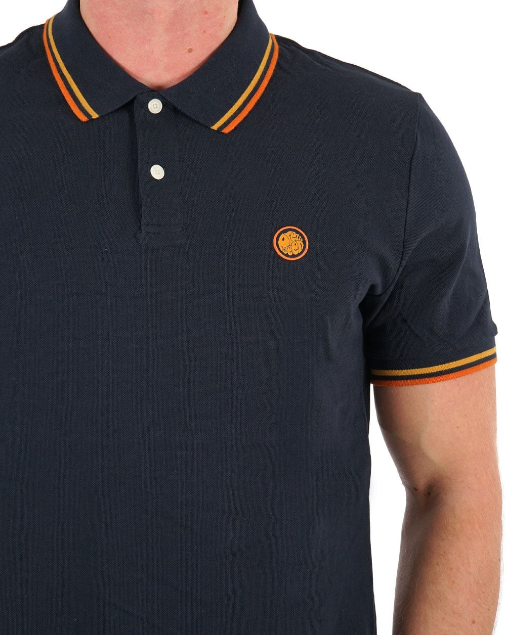 Pretty Green Barton Polo Shirt Navy/Orange
