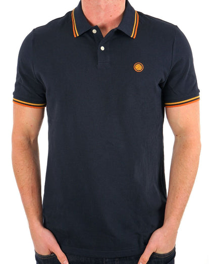 Pretty Green Barton Polo Shirt Navy/Orange