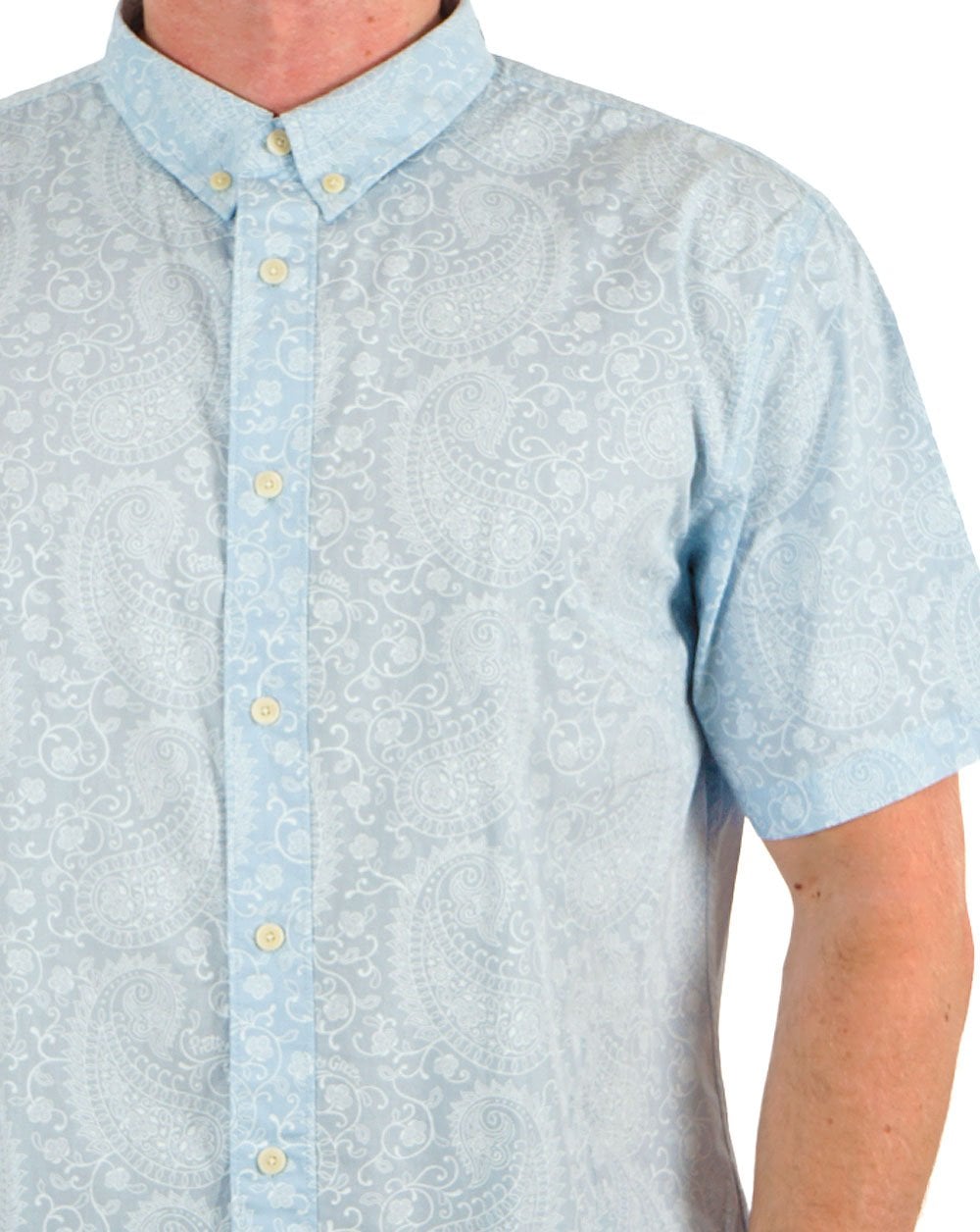 Pretty Green Bay Paisley SS Shirt Blue