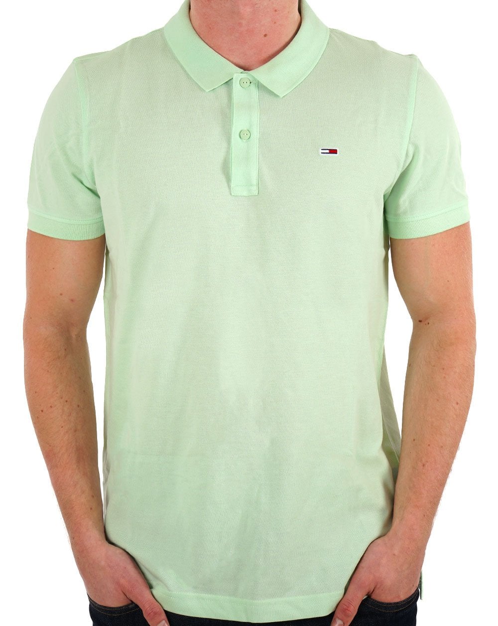 Tommy Jeans Slim Placket Polo Opal Green