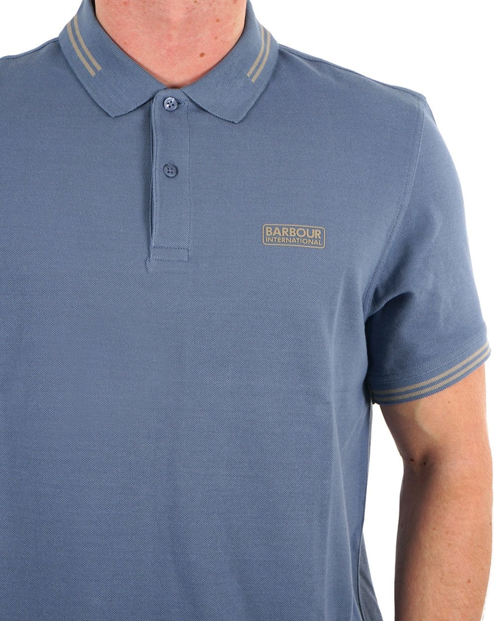 Barbour International Essential Tipped Polo Flint Blue