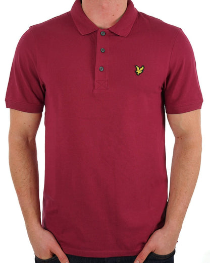Lyle & Scott Plain Polo Shirt Rich Burgundy