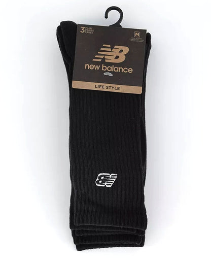 New Balance Patch Logo Sock 3 Pack Black