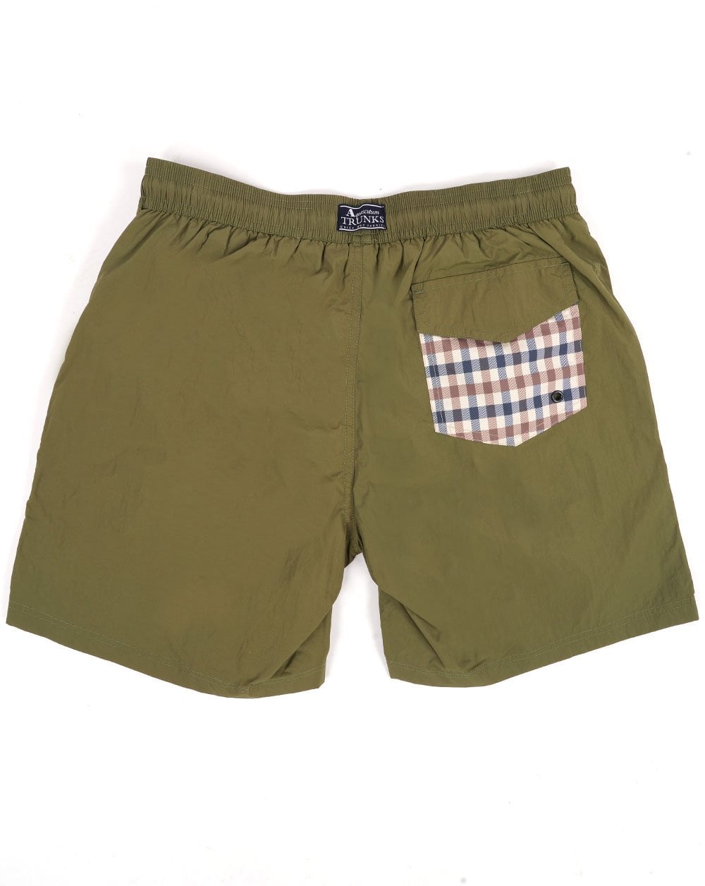 Aquascutum Check Pocket Swim Shorts Army Green