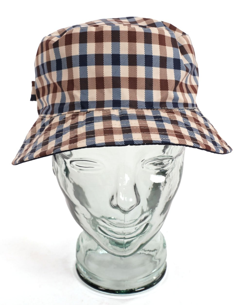 Aquascutum Reversible Bucket Hat Navy/Check