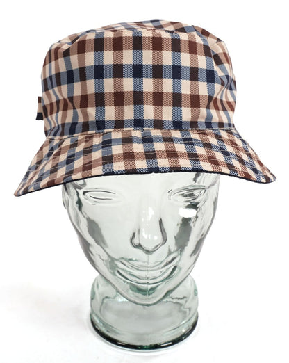 Aquascutum Reversible Bucket Hat Navy/Check