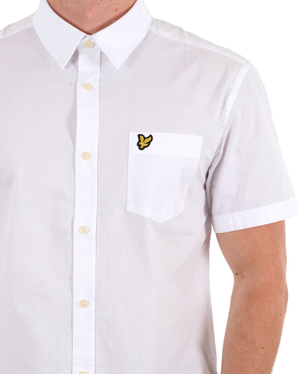 Lyle & Scott Plain Poplin Short Sleeve Shirt White