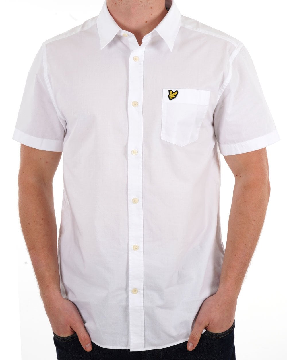 Lyle & Scott Plain Poplin Short Sleeve Shirt White