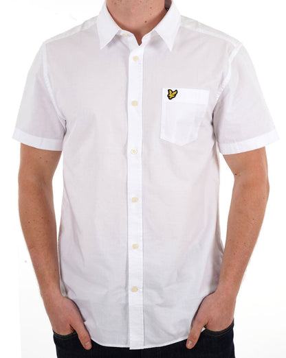 Lyle & Scott Plain Poplin Short Sleeve Shirt White