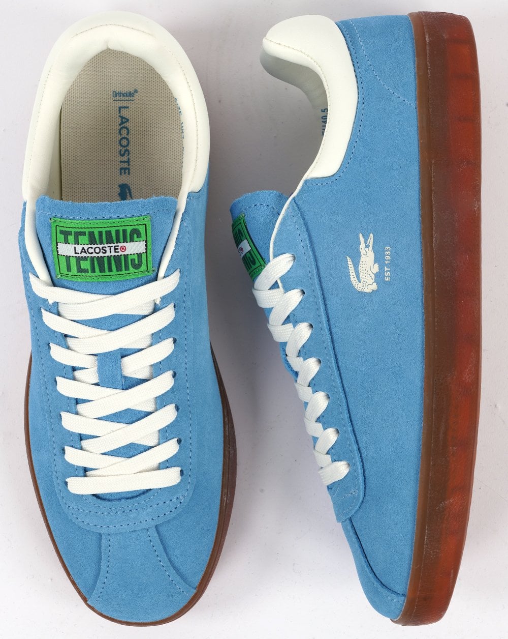 Lacoste Baseshot Suede Trainer Blue/Gum