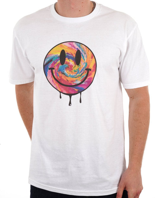 80s Casual Classics Acid Smiley T Shirt White