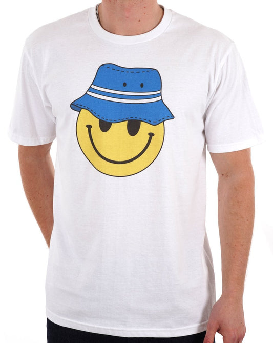 80s Casual Classics Smiley Casual T Shirt White/Blue