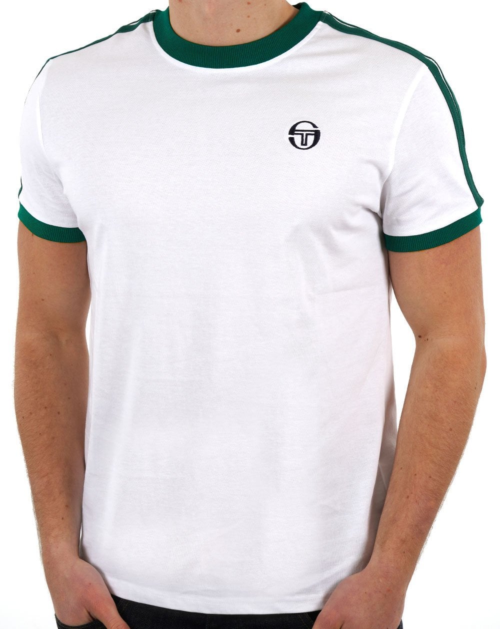 Sergio Tacchini Retro T Shirt White Green