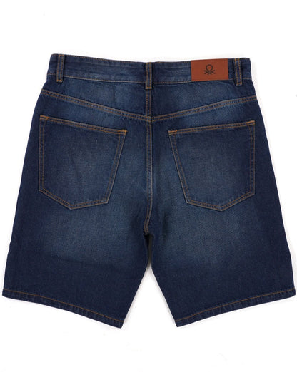 Benetton Denim Bermuda Shorts Dark Denim Blue