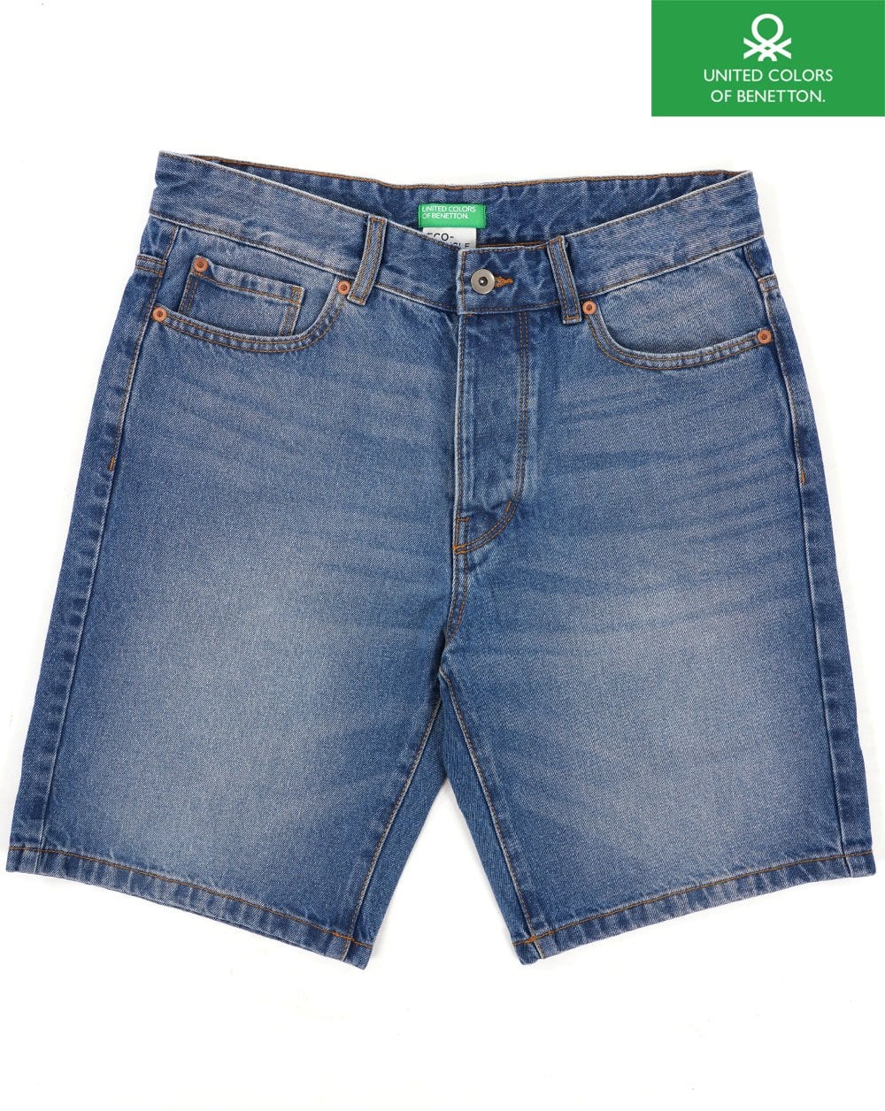 Benetton Denim Bermuda Short Light Denim Blue