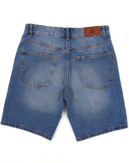 Benetton Denim Bermuda Short Light Denim Blue