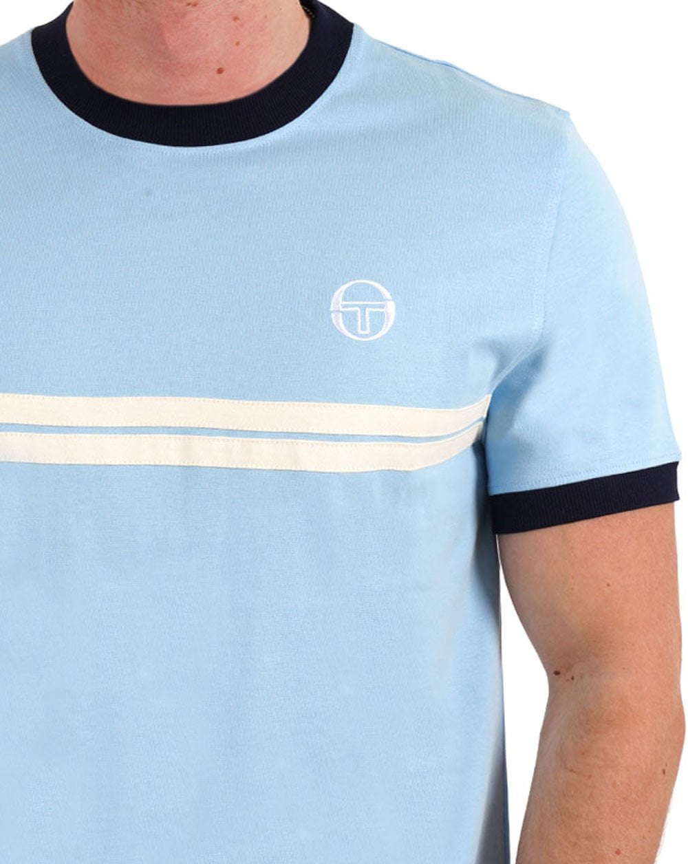 Sergio Tacchini Supermac T Shirt Sky Blue/Navy