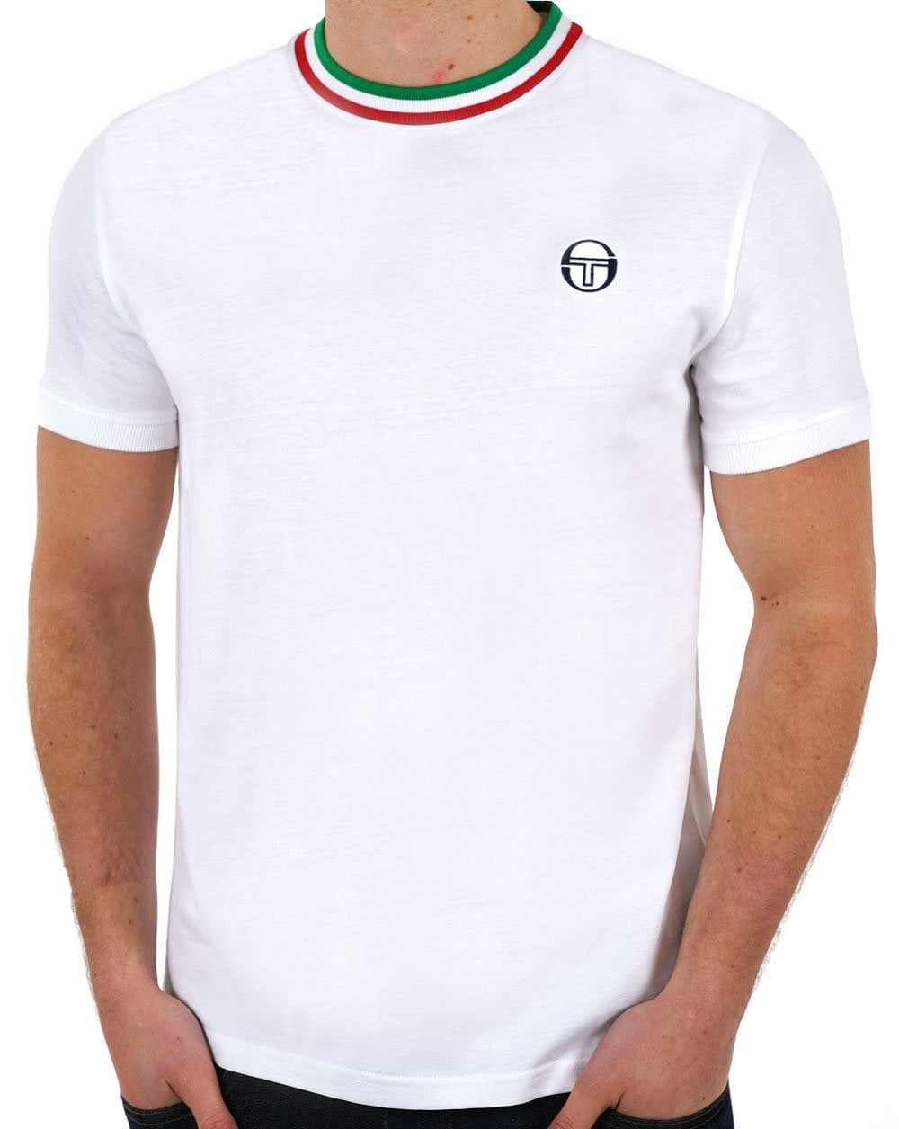 Sergio Tacchini Italia T Shirt White Green Red