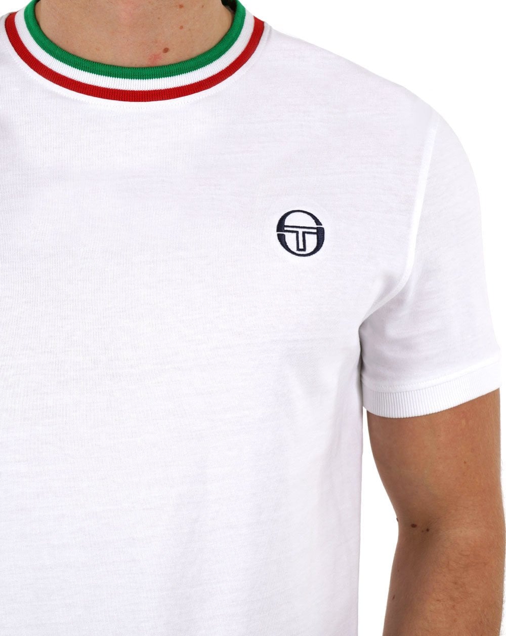 Sergio Tacchini Italia T Shirt White Green Red