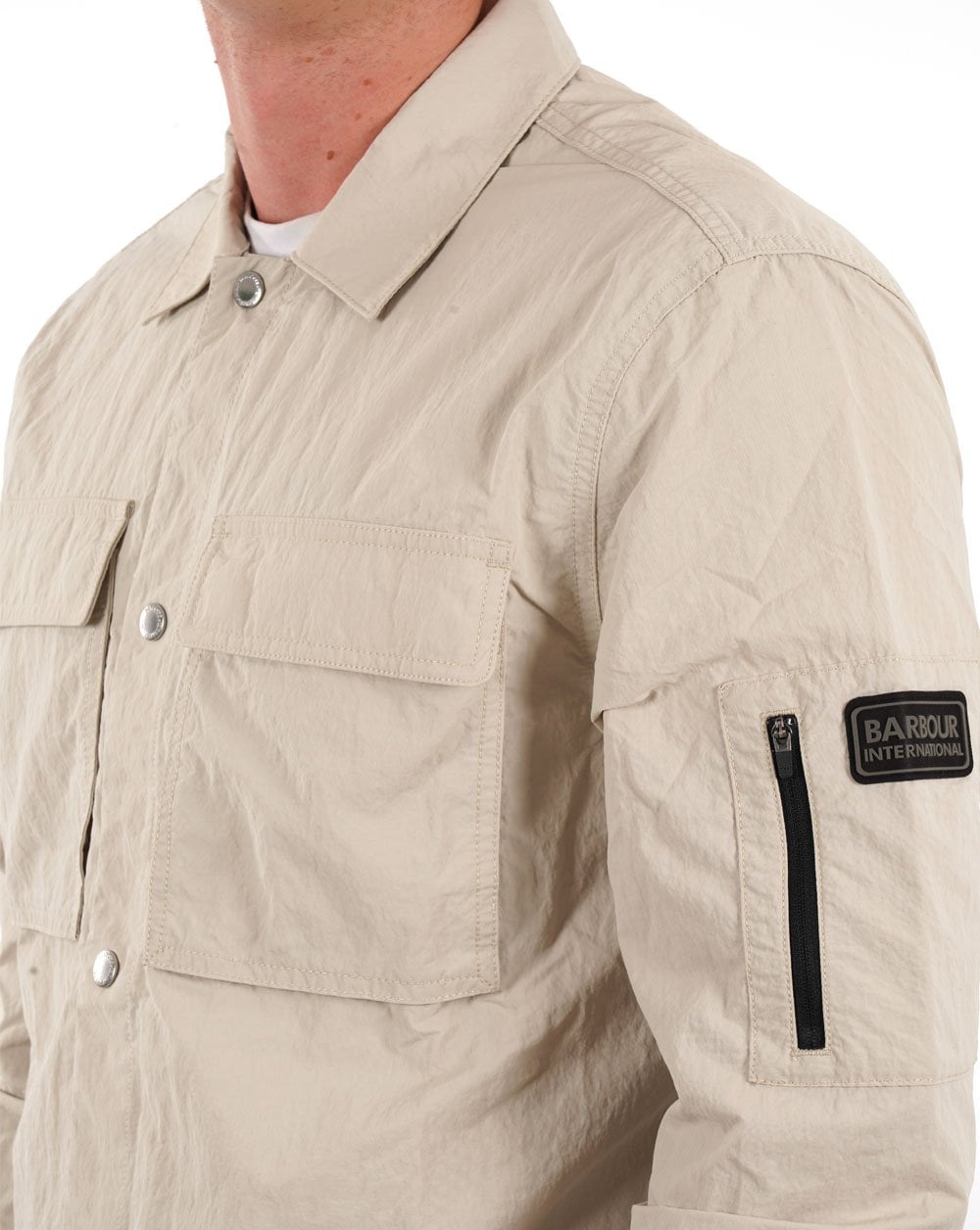 Barbour International Shutter Nylon Overshirt Mist