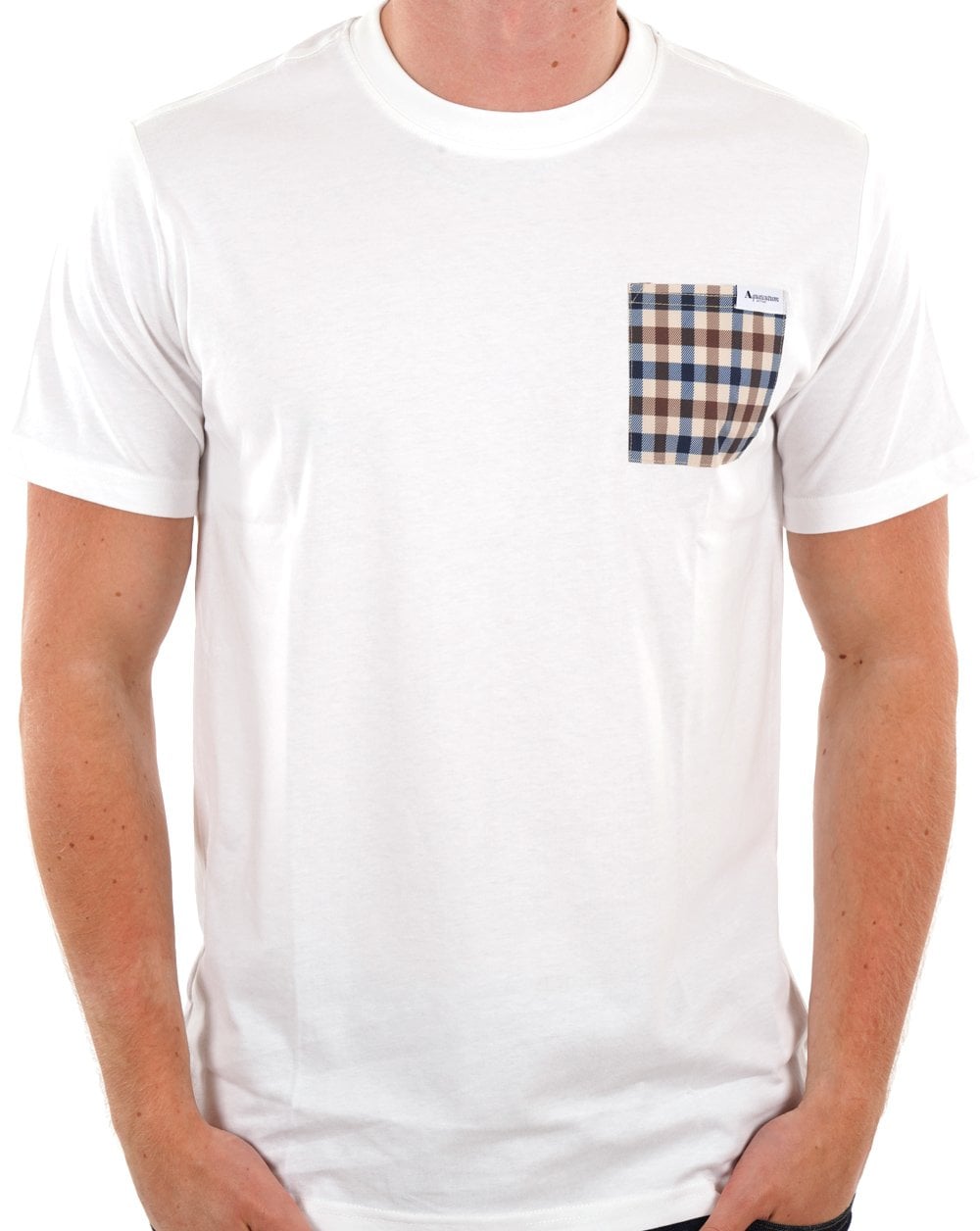 Aquascutum Club Check Pocket T-shirt White