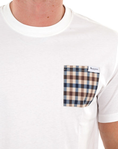Aquascutum Club Check Pocket T-shirt White