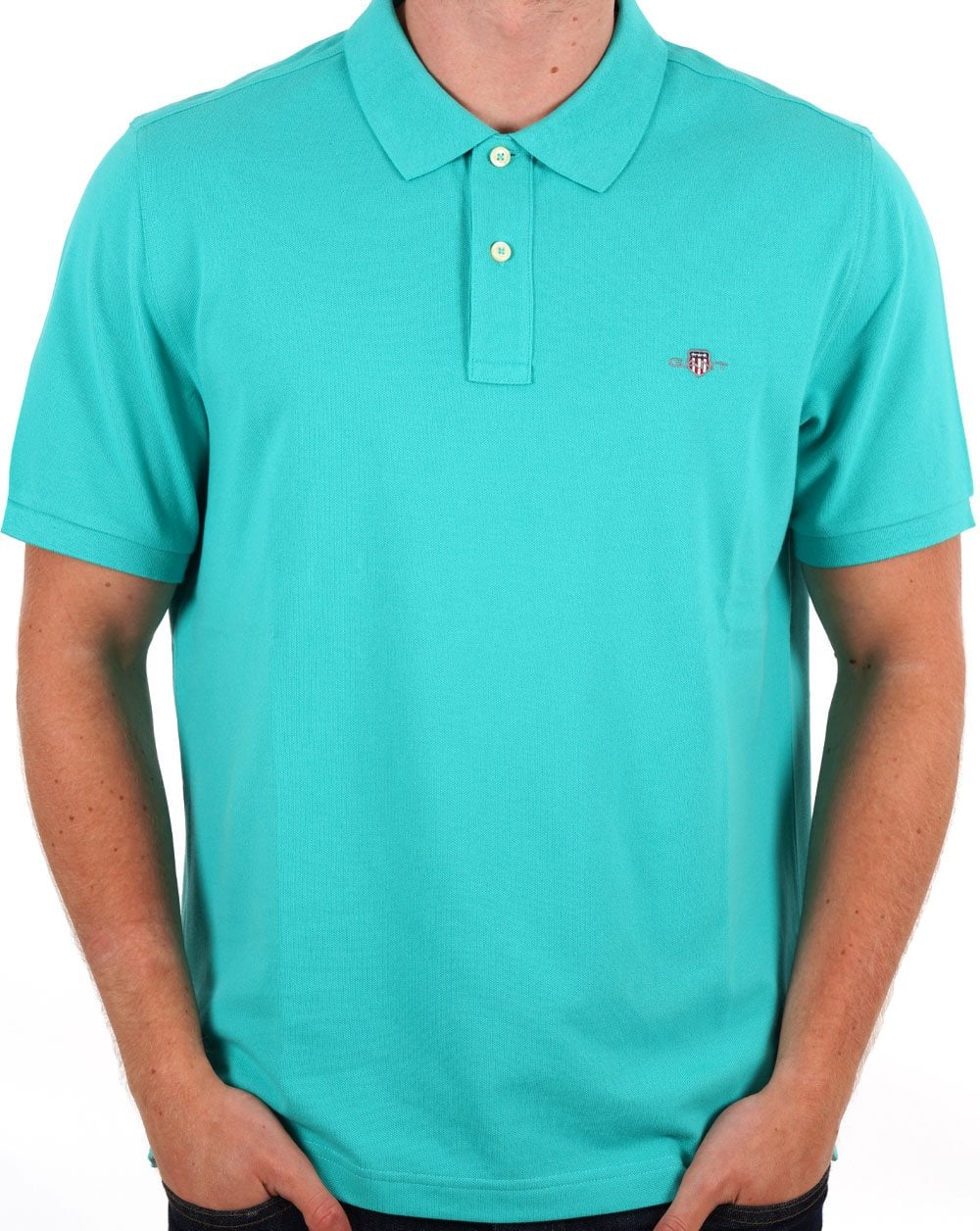 Gant Shield Pique Polo Lagoon Blue