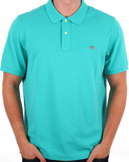 Gant Shield Pique Polo Lagoon Blue