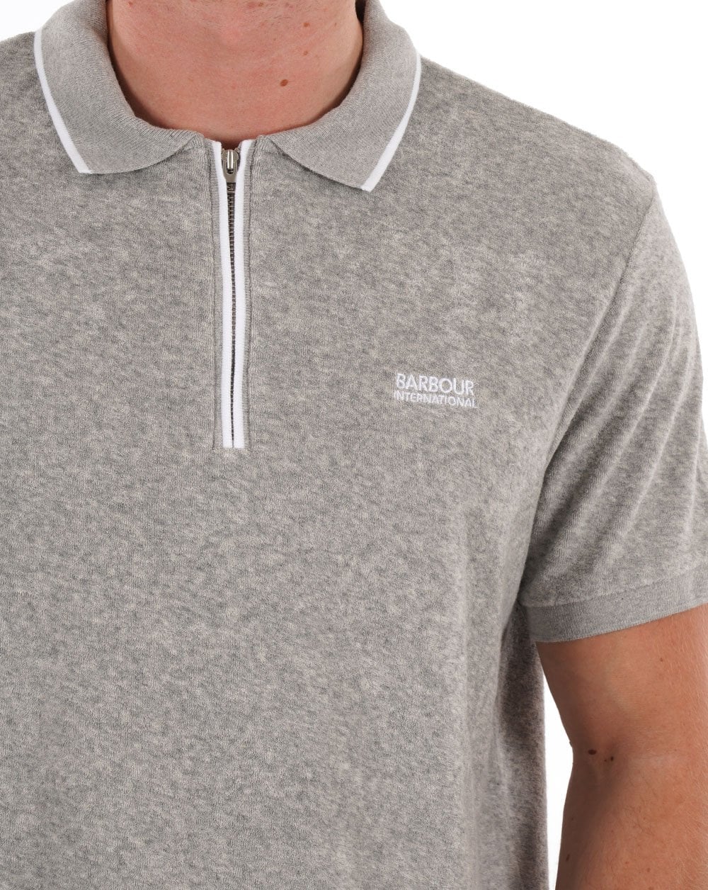 Barbour International Wilton Terry Polo Grey Marl