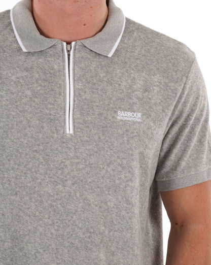 Barbour International Wilton Terry Polo Grey Marl