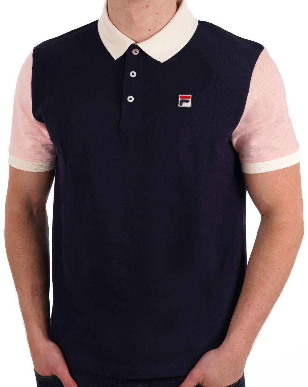 Fila Vintage Jude Polo Shirt Navy / Pink