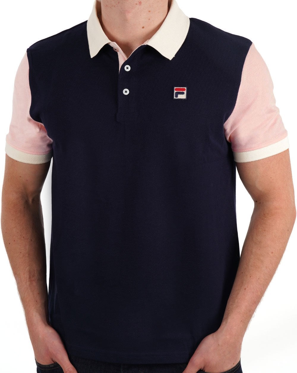 Fila Vintage Jude Polo Shirt Navy / Pink