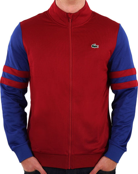 Lacoste Sport Striped Tennis Track Top Claret/Blue