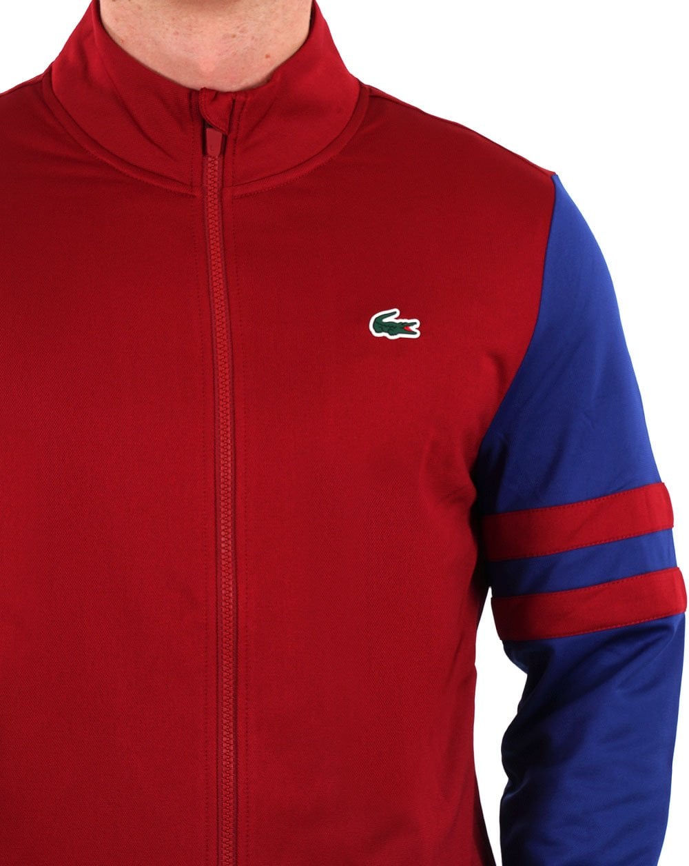 Lacoste Sport Striped Tennis Track Top Claret/Blue