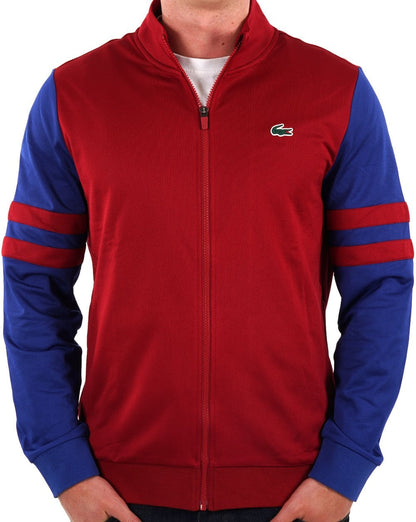Lacoste Sport Striped Tennis Track Top Claret/Blue