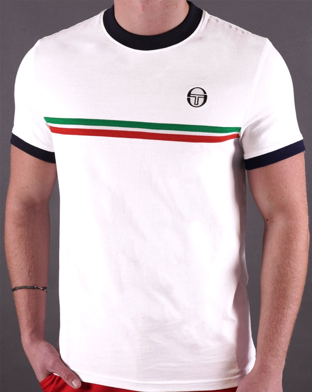 Sergio Tacchini Supermac T Shirt White/Italia