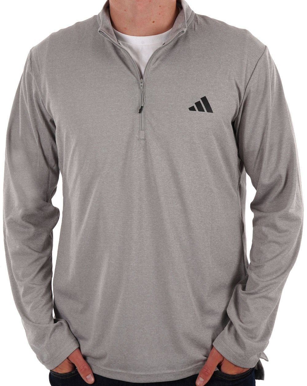 Adidas Training Essentials 1/4 Zip Sweatshirt Grey Heather